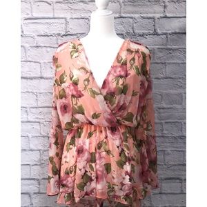 Floral long sleeve romper